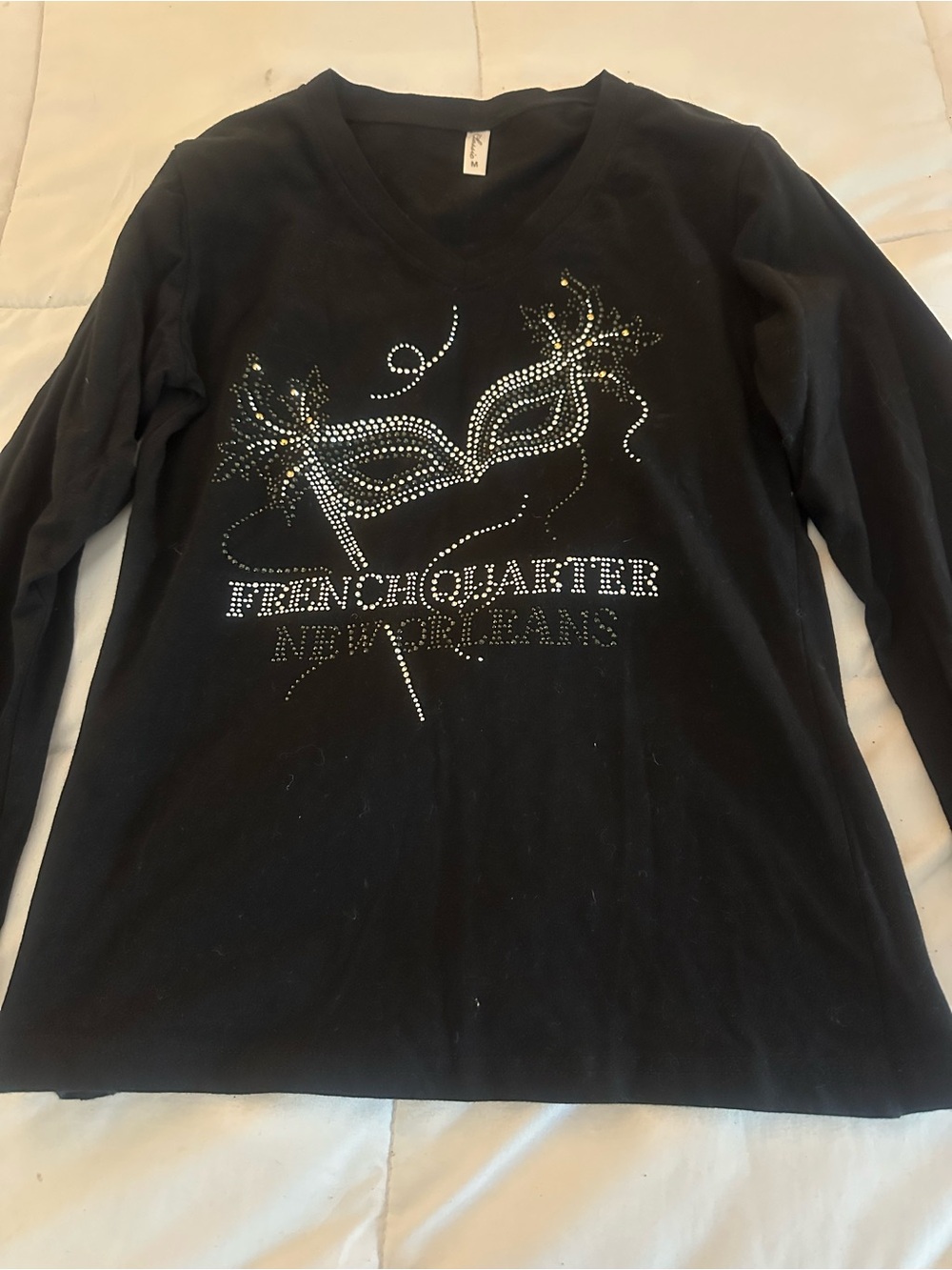 French Quarter black studded shirt M